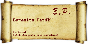 Barasits Pető névjegykártya